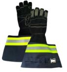 Firefighter Gloves with treated goat skin palm Kevlar back multiple layers Nomex and Kevlar lining and Porelle DXT Pro moisture barrier